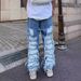 Men's Clothing Erosion and damage to the raw edge jeans men's niche design pants hiphop trendy brand slim flared pants_ipsvogv.com
