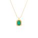 French Retro Emerald & Mother Of Pearl Necklace - Stainless Steel/Titanium Steel Geometric Pendant For Women_ipsvogv.com