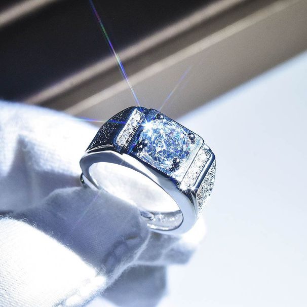 New Plated PT950 Domineering Open With Red And Gold Micro Inlaid Men's Ring_ipsvogv.com