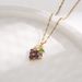 French Necklace Female Sen Midsummer Grape Zircon Necklace Titanium Steel Lock Bone Chain Jewelry_ipsvogv.com