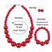 Fashion Simple and Exaggerated Pearl Necklace Three Piece Bride Set 8890_ipsvogv.com