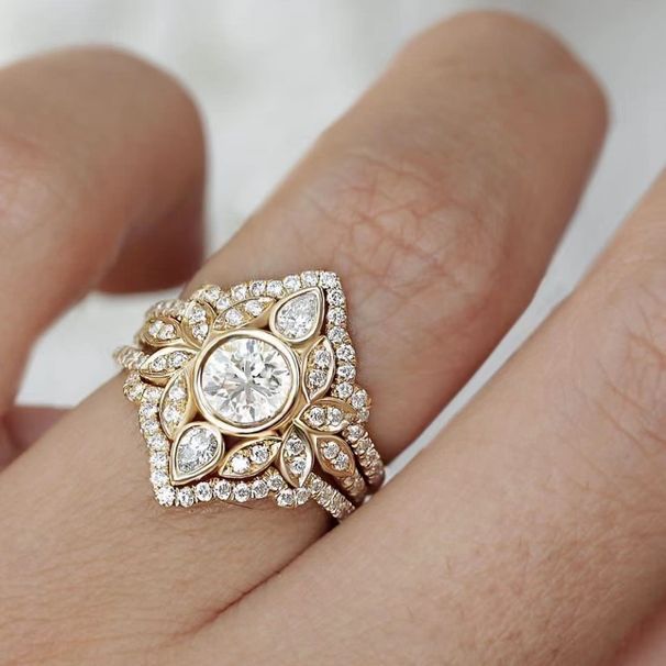 fashionable Patterned Is A Simple And Versatile Gold-plated Women's Ring Accessory_ipsvogv.com