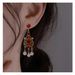 Ethnic style female water drop tassel earrings, bohemian crescent shaped earrings F6120_ipsvogv.com
