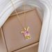 Bow 【 】 Rabbit Light Luxury Charm Gorgeous Full Diamond Necklace Women's Versatile Clavicle Chain Titanium Steel 【 】_ipsvogv.com