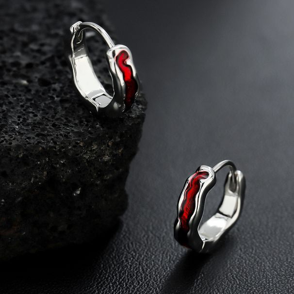 Red Venom Earrings For Men, Light Luxury, Niche Temperament, Irregular Texture Earrings, Personalized High-end_ipsvogv.com