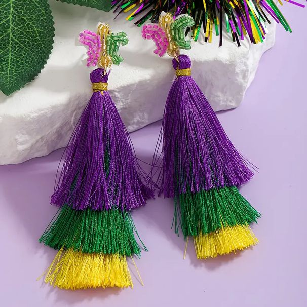 New color woven alloy handmade rice bead earrings fashionable personality trend carnival design earrings_ipsvogv.com