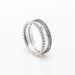 Women's Jewelry Signature Logo Ring With Pavé Stones And Beaded Detailing - Elegant Silver-Toned Statement Piece For Women_ipsvogv.com