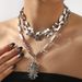 ZA design sense ins cool style resin pendant chain splicing collarbone necklace for women_ipsvogv.com
