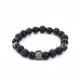 Volcano Stone Black Beaded Men's Bracelet Premium Retro Niche Obsidian Cold Beads Couple Bracelet Plate Play_ipsvogv.com