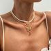 Temperament Pearl Bead Love Fish Bone Pendant Fashionable Lock Shaped Key Collarbone Necklace_ipsvogv.com