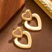 Fahionable Hollowed Out Bruhed Double Heart Pendant For Women With A High-end Feel, Light Luxury Ilver Needle_ipsvogv.com