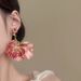 Women’s Jewelry Set Fashion Burning Rose Flower Tassel Earrings Super Fairy Retro Atmosphere Simulated Petal Earrings Unique And Exaggerated Earrings_ipsvogv.com