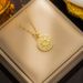Light Luxury Style Zircon Sun Disk Titanium Necklace For Women, Colorless And Fashionable, Unique Style, Collar Chain_ipsvogv.com