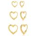 Women’s Jewelry Set Fashion Hot Sale Real Gold Brass Electroplating Simple And Versatile Golden Heart Shaped Three Piece Earrings And Ear Buckles_ipsvogv.com