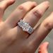 Cao Shi Fashion Trend Bridal Engagement And Wedding Three Sets Of Rings Proposal Geometric Ring_ipsvogv.com