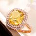 Cao Shi's New Square Micro Inlaid Pink Diamond Elegant Zircon Wedding Ring_ipsvogv.com