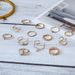 Opal Crown Diamond Cross Double Layer Pearl Joint 13 Piece Ring Jewelry Set_ipsvogv.com