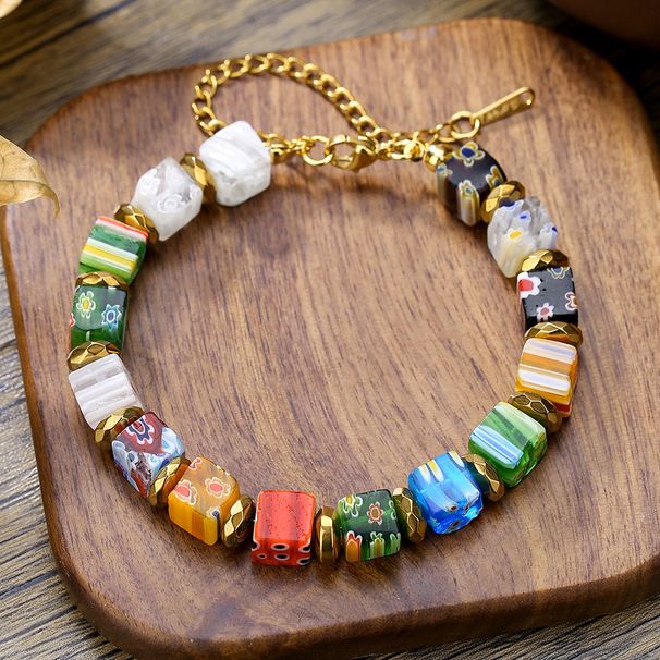 New Handmade Murano Thousand Flower Glass Beads Bracelet Fashion Beads DIY Personality Crystal Bracelet_ipsvogv.com