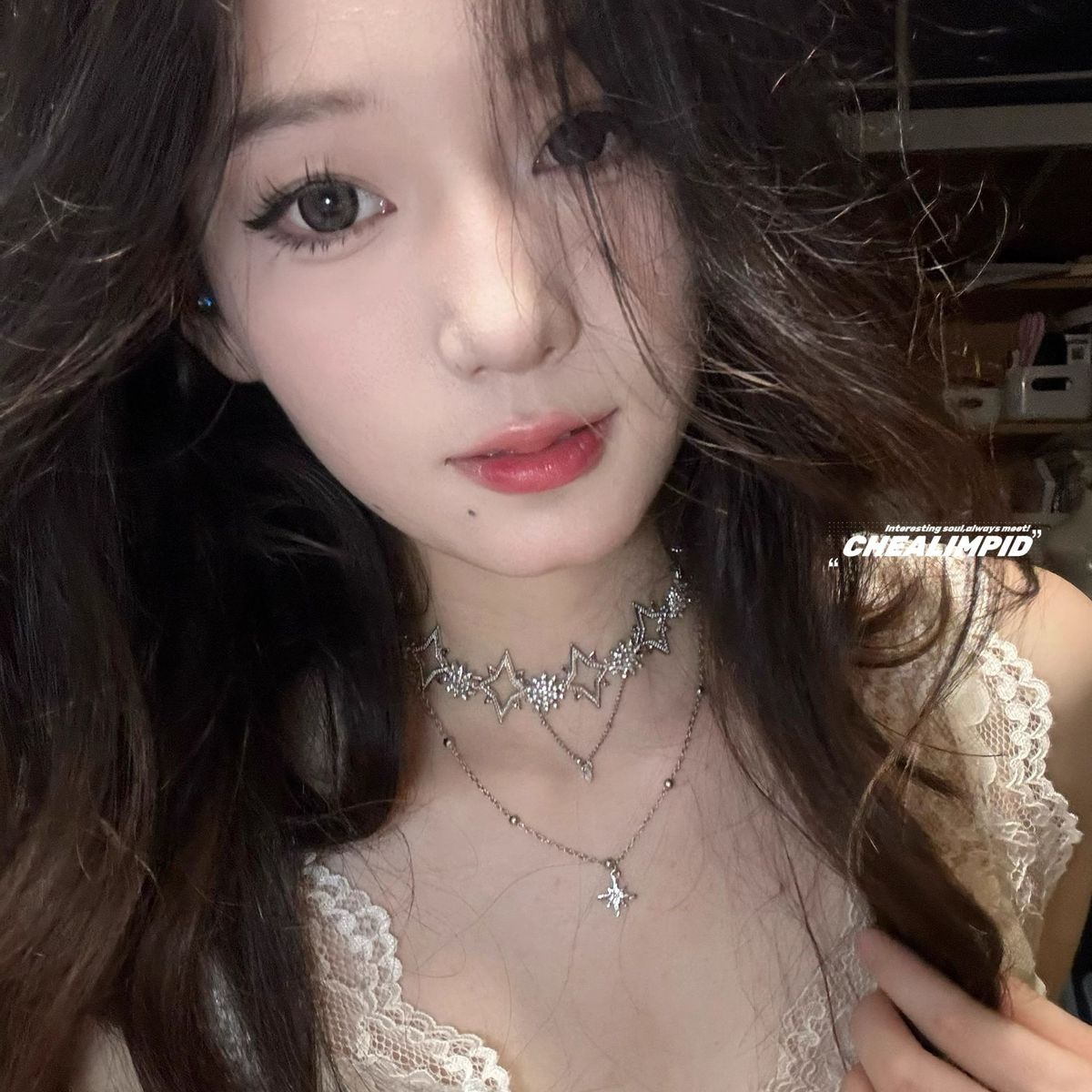 Mangxing Sparkling Diamond Zircon Double Layer Clavicle Chain Light Luxury Choker Sweet Cool Spicy Girl Non Fading_ipsvogv.com
