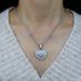 Women's Jewelry Heart Pendant Necklace With Diamond Accents, Trendy Hip-Hop Style, Silver & Gold Options, Adjustable Length Full Diamond Necklace_ipsvogv.com