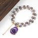 Amethyst Pendant Shell 8 Cm Cut Amethyst Natural Stone Necklace Clavicle Chain Versatile Personality Elegant Ins Style_ipsvogv.com