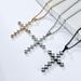 Neutral genderless light luxury style diamond studded titanium steel cross necklace for men and women with personalized diamond square diamond cross_ipsvogv.com