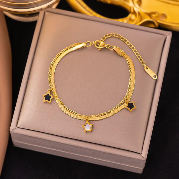 New Pentagram Gold Necklace Women, Light Luxury, High-end, Niche Design, Korean Version Collarbone Chain For Women_ipsvogv.com