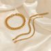 Women’s Jewelry Set Fashion Fashion Trend Stainless Steel Bracelet Real Gold Electroplating Smooth Texture Titanium Steel Cuban Chain Ladies Jewelry_ipsvogv.com