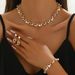 Pinduoduo Pearl Earrings Necklace Bracelet Three-Piece Women's Jewelry Set Dress Accessories_ipsvogv.com