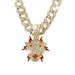 New Hip Hop Trend Leopard Pendant Drip Oil Full Diamond Cuban Necklace Jewelry_ipsvogv.com