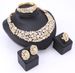 African Beads Gold Plated Shinning Flower Crystal Necklace Earrings Bangle Ring Jewelry Set_ipsvogv.com