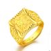 Men's Simulation 3D Hard Gold Wide Face Square Ring, Solid Domineering Men's Open Ring_ipsvogv.com