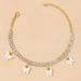 fashion hot diamond butterfly Anklet cross personality pendant diamond foot decoration Anklet_ipsvogv.com