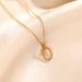 Geometric Dual Ring Pendant Necklace Made Of Titanium Steel For Women, With Unique Design And A Gold Collarbone Chain_ipsvogv.com
