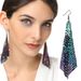 Personality Earrings Geometric Sequins Aluminum Mesh Earrings Ins Style Dress Earrings Square Fashion Earrings For Women_ipsvogv.com
