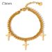 Small Double Layer Cross Bracelet For Men And Women Harajuku Style Couple Hip Hop Street Stainless Steel Layered Trendy Accessories_ipsvogv.com