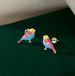 Colorful Bird Brass Real Gold Electroplated Earrings Small Design High End Earrings Fresh And Cute Personality Earrings_ipsvogv.com