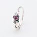 Silver Plated Rose Petal Ring Oxidized Black Copper Zirconia Jewelry EU Sizes 50-60 Travel Souvenir Gift For Women_ipsvogv.com