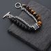 Tiger Eye Stone Luck Beads Titanium Steel Bracelet Men's Non Fading Personality Versatile Women's High End Handmade Accessories Bracelet_ipsvogv.com