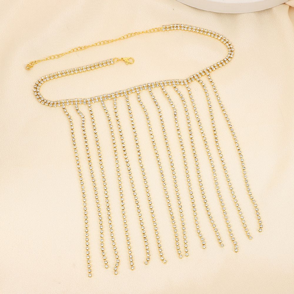 Fashionable Fringed Necklace, Simple Geometric Diamond-like Necklaces, And A Niche Design Necklace With Elegant Charm_ipsvogv.com