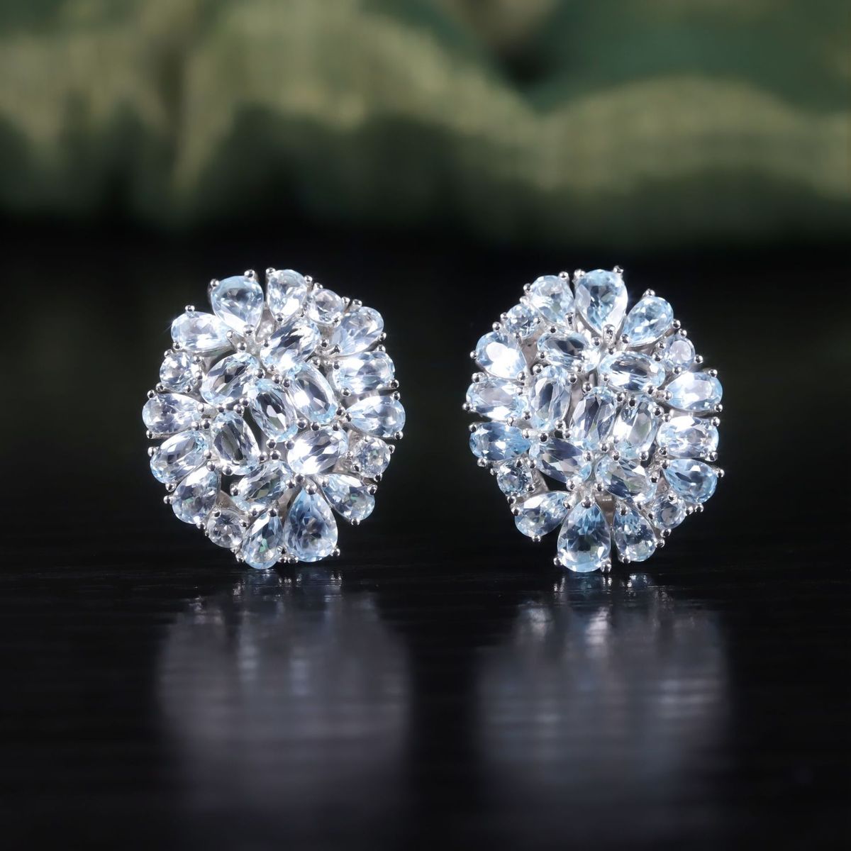 Luxury S925 Sterling Silver Inlaid Natural Topaz Earrings For Women Gemstone Earrings High End Earrings New_ipsvogv.com