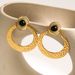 Ins Internet Celebrity Exaggerates Titanium Steel Earrings, Natural Stone Large Circle Moon Wheel Earrings And Earrings_ipsvogv.com
