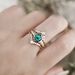 Sanjie's New Personalized Fashionable Hexagonal Green Diamond Women's Ring With A High-end Style And Temperament Set_ipsvogv.com