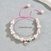 Ins Japanese and Korean small fragrance pink pearl English letters, niche design, set with diamonds, versatile bracelet_ipsvogv.com