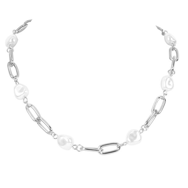 Fashion Square Box Necklace Bohemian Style Special Shaped Pearl Clavicle Necklace For Women_ipsvogv.com