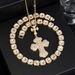 New Cross Rhinestone Pendant Fashion Trend Full Diamond Men's Hip Hop Necklace Set_ipsvogv.com