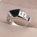 New Personalized Creative Black Triangle Drip Oil Set Zircon Ring For Men's Fashion Style_ipsvogv.com