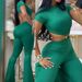 Women's clothing sexy round neck backless slim fit butt lift solid color bootcut jumpsuit sportswear_ipsvogv.com