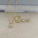 New simple round zircon pendant earrings hand jewelry set 4 piece set Net celebrity all match zircon necklace female_ipsvogv.com