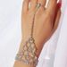 Fashion Diamond Bracelet Ring Integrated Chain Latin Dance Wrist Chain Fashionable Women's Mix And Match Bracelet_ipsvogv.com